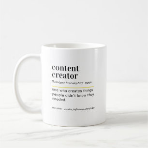 Taza De Café Regalo de definición de creador de contenido diver