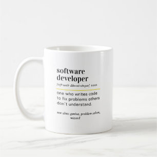 Taza De Café Regalo de definición de desarrollador de software 