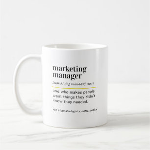 Taza De Café Regalo de definición de gerente de marketing diver