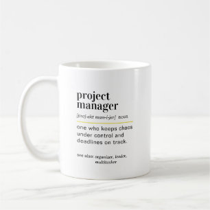 Taza De Café Regalo de definición de gerente de proyecto divert