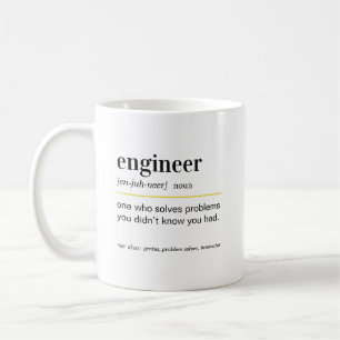 Taza De Café Regalo de definición de ingeniero divertido