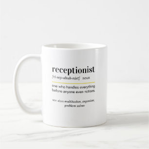 Taza De Café Regalo de definición de recepcionista divertida