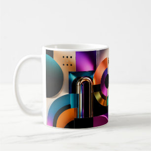 Taza De Café Regalo de diseño de formas geométricas abstractas