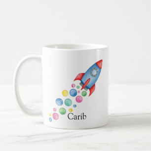 Taza De Café Regalo de diversión de corte de cohete espacial pe