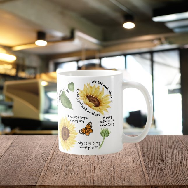 Taza De Café Regalo de empoderamiento de girasoles, autocuidado (Subido por el creador)