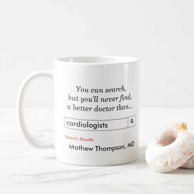 Taza De Café Regalo de encargo para los cardiólogos (Con donut)