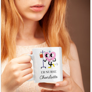 Taza De Café Regalo de enfermera del corazón lindo para enferme