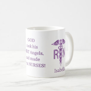 Taza De Café Regalo de enfermera RN - Personaliza - Púrpura