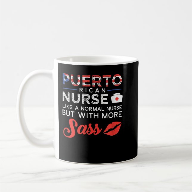 Taza De Café Regalo de Enfermería de enfermería puertorriqueña  (Izquierda)