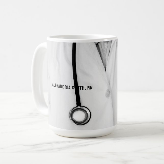 Taza De Café Regalo de enfermería personalizado (Anverso izquierdo)