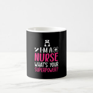 Taza De Café Regalo de enfermería Soy enfermera ¿Cuál es tu sup