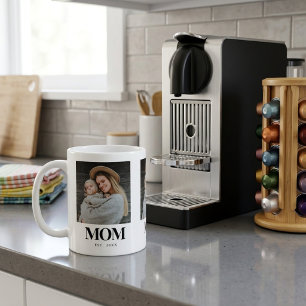 Taza De Café Regalo de foto con tipografía negra establecida po