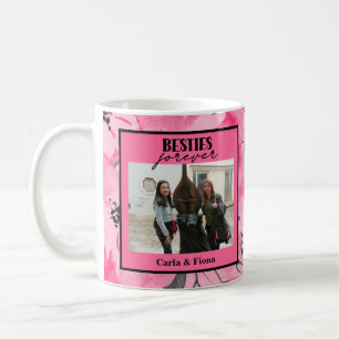 Taza De Café Regalo de foto de mejores amigas Cartel Rosa