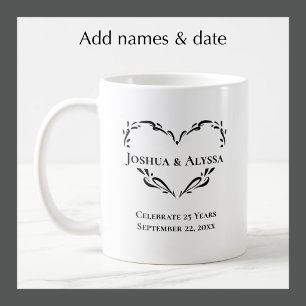 Taza De Café Regalo de foto personalizado para el 25 aniversari