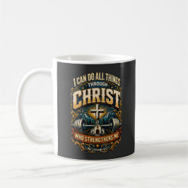 Taza De Café Regalo de fuerza basado en la fe de barra transver