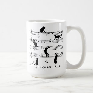 Taza De Café Regalo De Gato Y Música De Amante, Música De Not