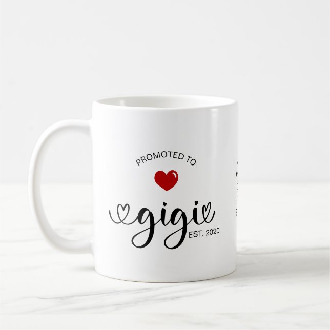 Taza De Café Regalo de Gigi Establecida Ascendida a Abuela (Izquierda)