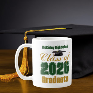 Taza De Café Regalo de graduación de la clase de 2026 en oro ve
