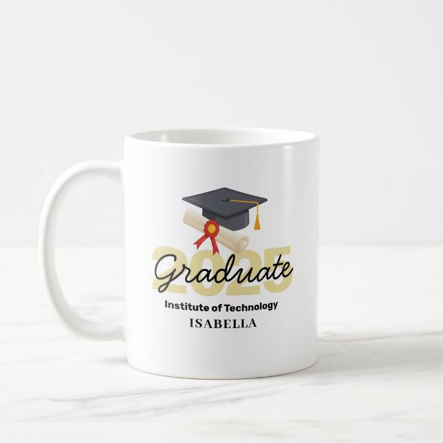 Taza De Café Regalo de graduación personalizado - Clase de 2025 (Izquierda)