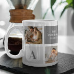 Taza De Café Regalo de grupo familiar personalizado<br><div class="desc">Fotografía de grupo de moda y regalo de la mejor familia de color gris</div>