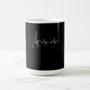 Taza De Café Regalo De Guay Acústico De Guitarra Heartbeat Para