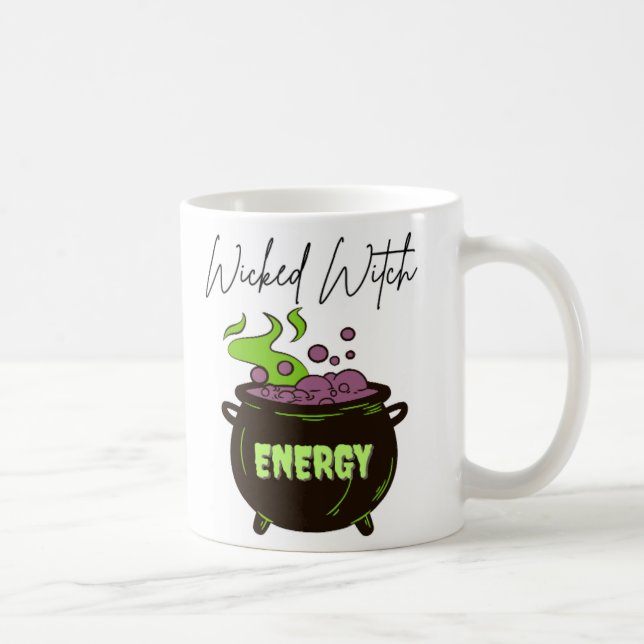 Taza De Café Regalo de Halloween de brujas energéticas brutas (Derecha)