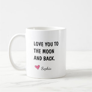 Taza De Café Regalo de Hija Te Amo Hasta La Luna Y De Regreso