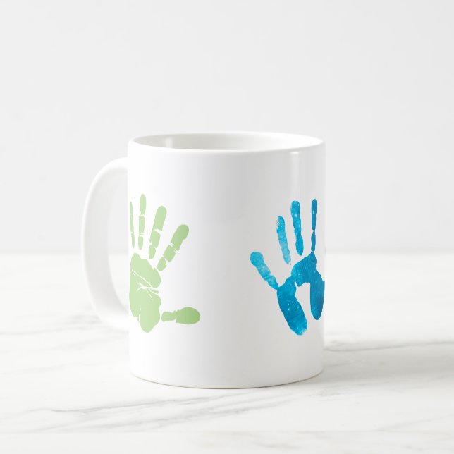 Taza De Café Regalo de impresión a mano de tres niños (Anverso izquierdo)