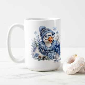 Taza De Café Regalo de invierno de Hanukkah y Navidad de ganso 