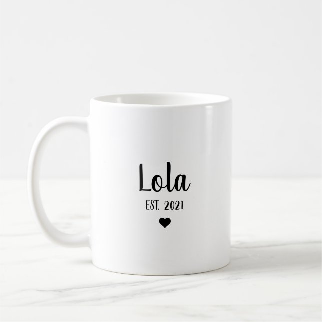 Taza De Café Regalo de Invitación de embarazo de Lola Grandma (Izquierda)