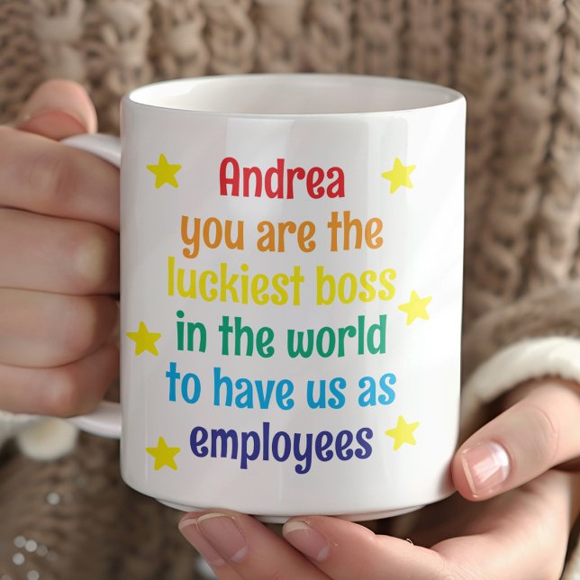 Taza De Café Regalo de jefe divertido y personalizado arcoiris (Subido por el creador)