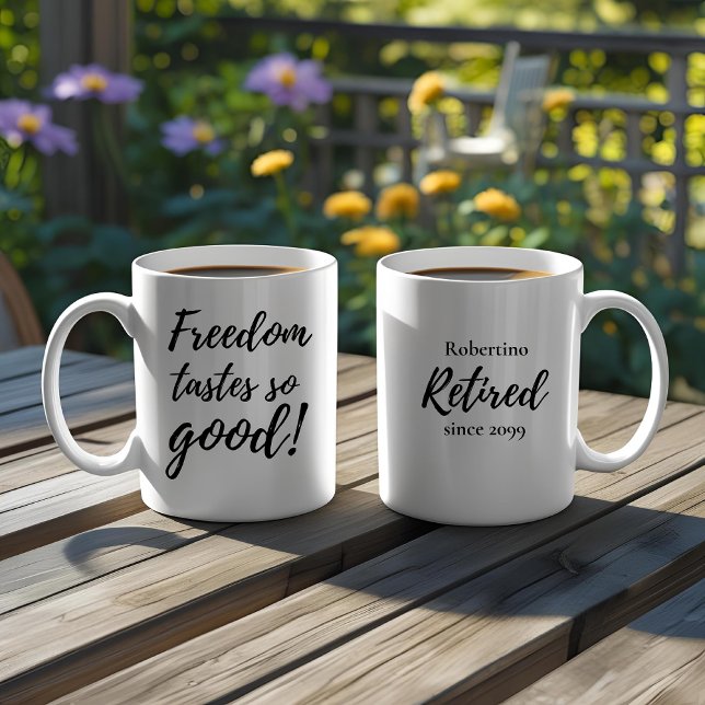 Taza De Café Regalo de jubilación Divertida Libertad Sabe Tan B (Subido por el creador)