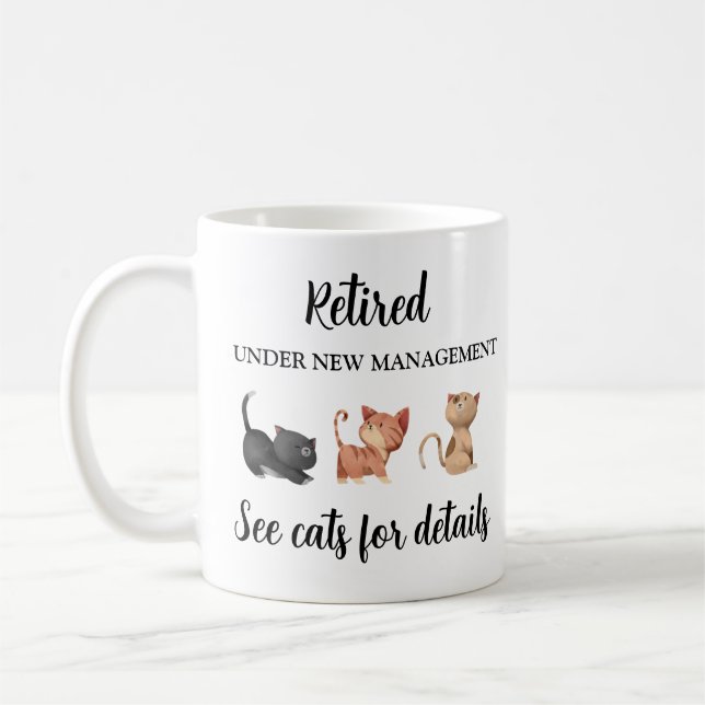 Taza De Café Regalo de jubilación para el amante del gato, taqu (Izquierda)