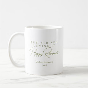 Taza De Café Regalo de Jubilado y Feliz