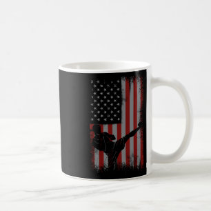 Taza De Café Regalo de kickboxing de bandera americana retro pa
