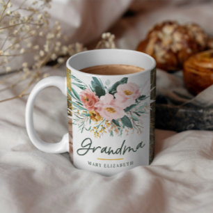 Taza De Café Regalo de la abuela 2 foto de una chica rosa acuar