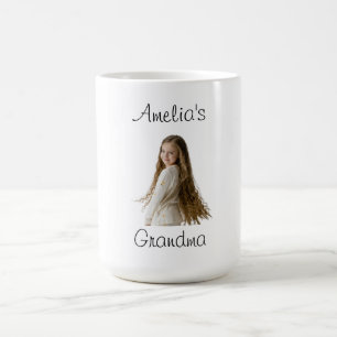 Taza De Café Regalo de la abuela - Nombre y foto del nieto -