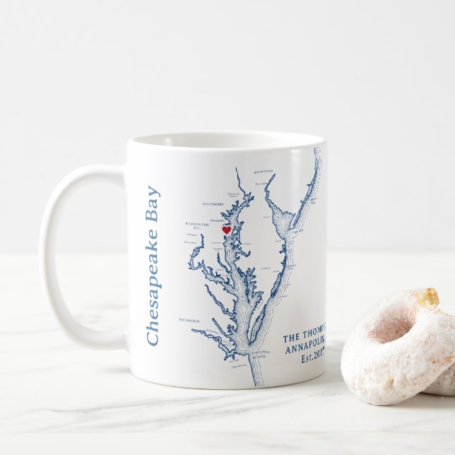 Taza De Café Regalo de la bahía de Chesapeake (Con donut)