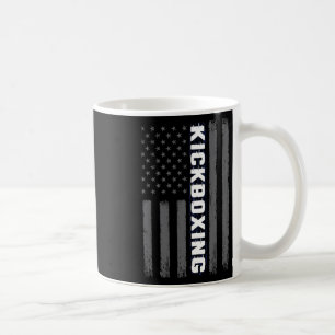 Taza De Café Regalo de la bandera estadounidense de Kickboxing