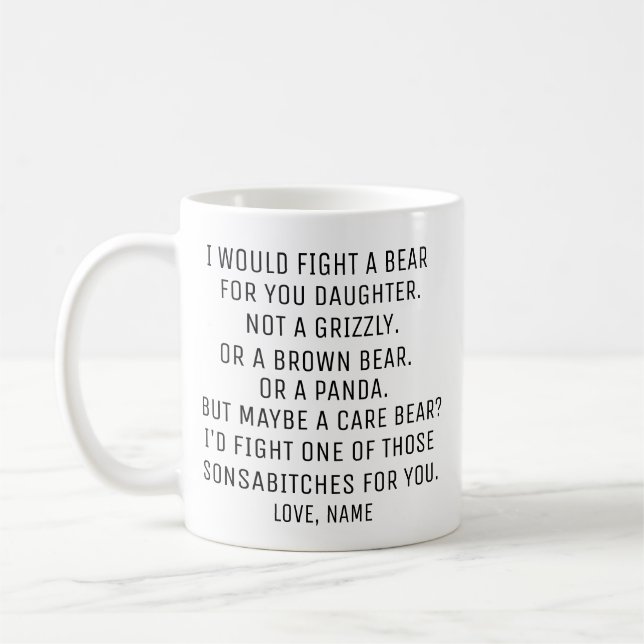 Taza De Café Regalo de la hija, regalo de Personalizado de la h (Izquierda)