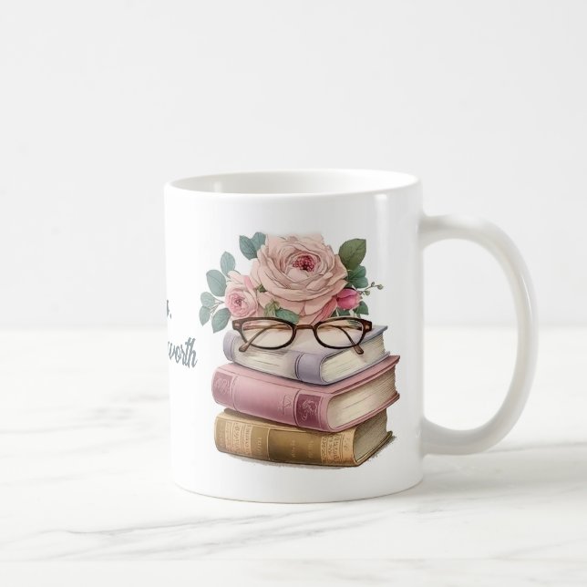 Taza De Café Regalo de libros de bonitos para profesores (Derecha)