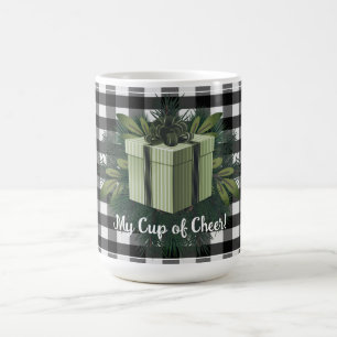 Taza De Café Regalo de los Navidades de Buffalo Plaid Verde