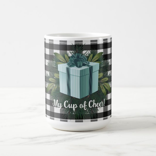 Taza De Café Regalo de los Navidades de Buffalo Plaid | VERDE A (Centro)