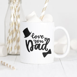 Taza De Café Regalo de Love You Dad - Superposición negra del D