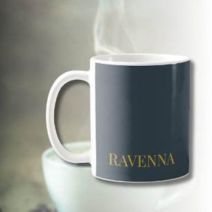 Taza De Café Regalo de Lujo Personalizado Nombre Oro Carbón