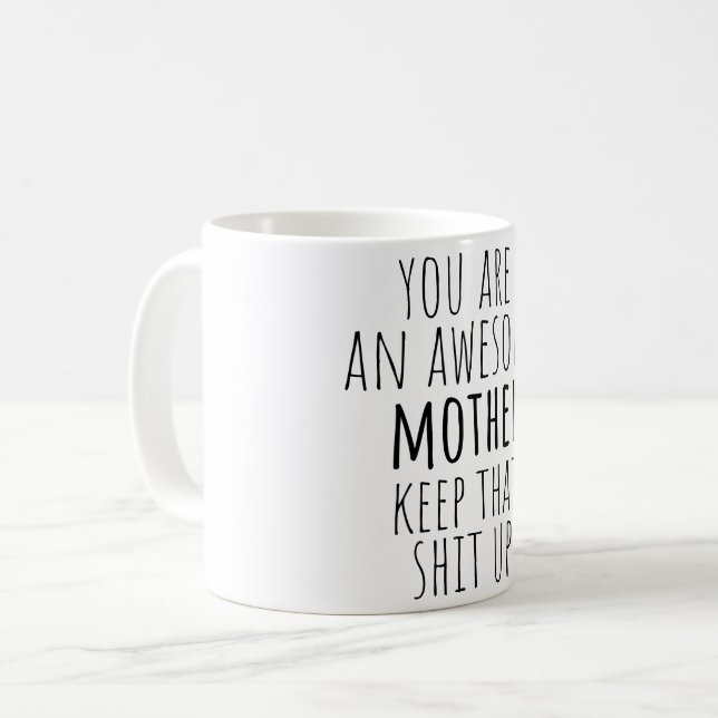 Taza De Café regalo de madre divertida de su hija hijo e hijos  (Anverso izquierdo)