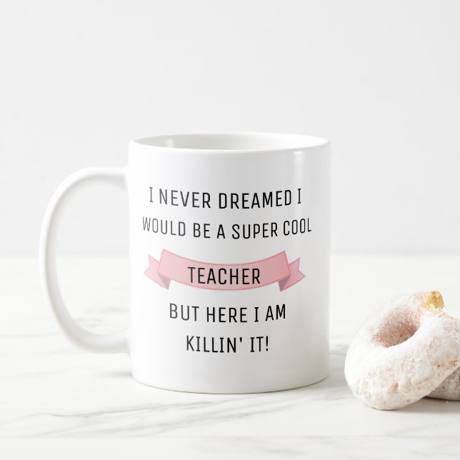 Taza De Café Regalo De Maestra Mug Para Apreciación De Maestros (Con donut)