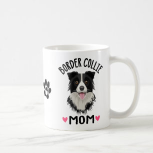 Taza De Café Regalo de mamá Border Collie perro cachorro blanco