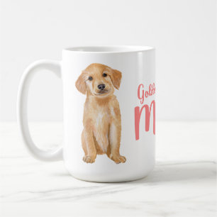 Taza De Café Regalo de Mamá de Golden Retriever Acuarela Cachor