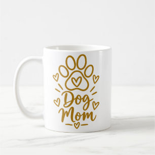 Taza De Café Regalo de mamá perra con huella de patita adorable